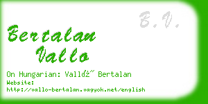 bertalan vallo business card